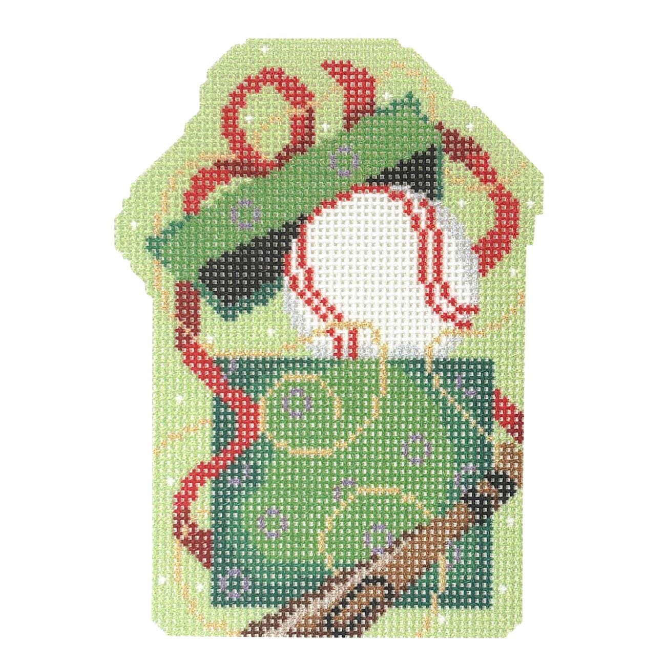Baseball Present Printed Canvas Two Sisters Needlepoint - 1