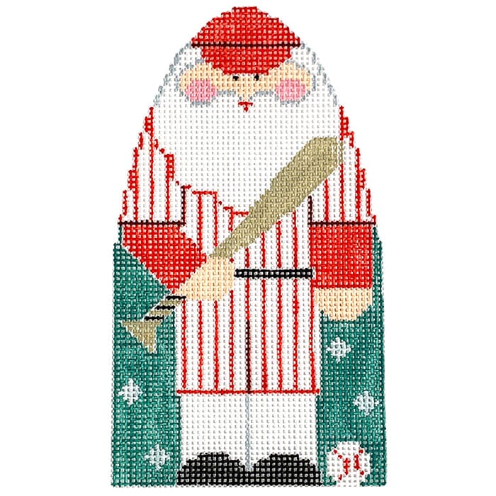 Baseball Santa Painted Canvas Kathy Schenkel Designs - 1