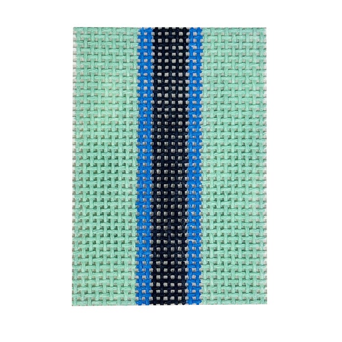 Basic Stripes Mini 2x3 Seafoam Painted Canvas Rachel Barri Designs - 1