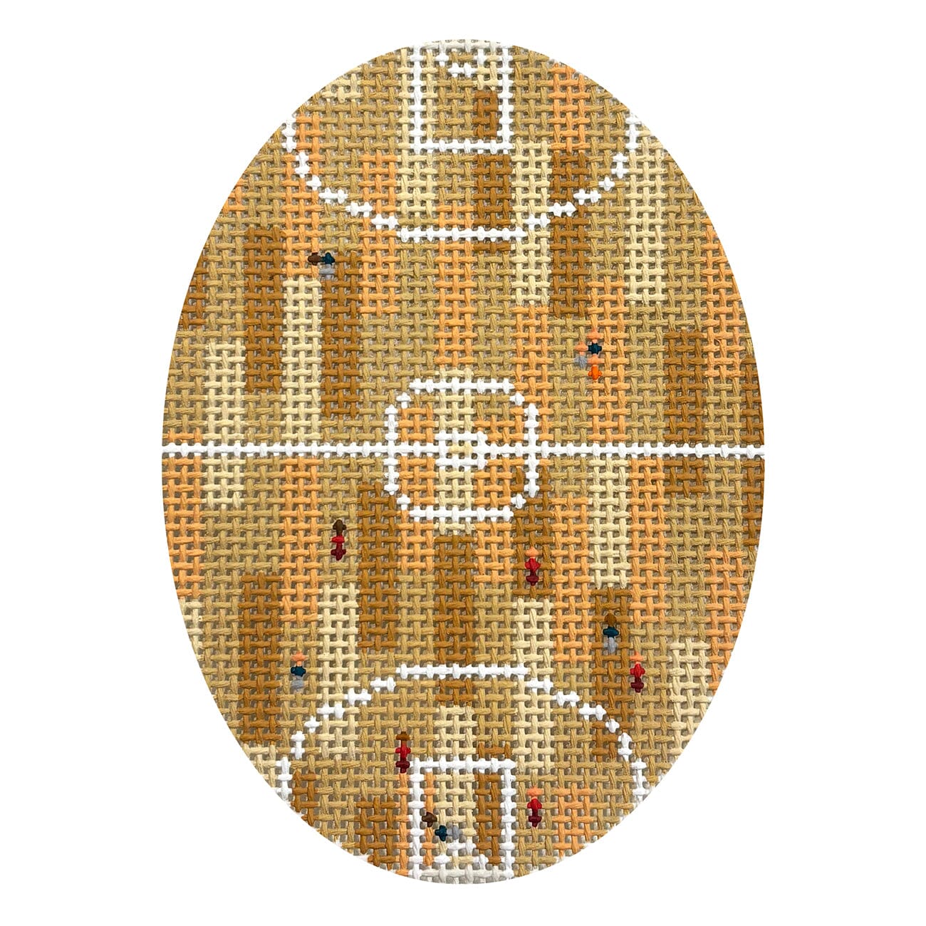 Basketball from Above Oval Painted Canvas Atlantic Blue Canvas - 1
