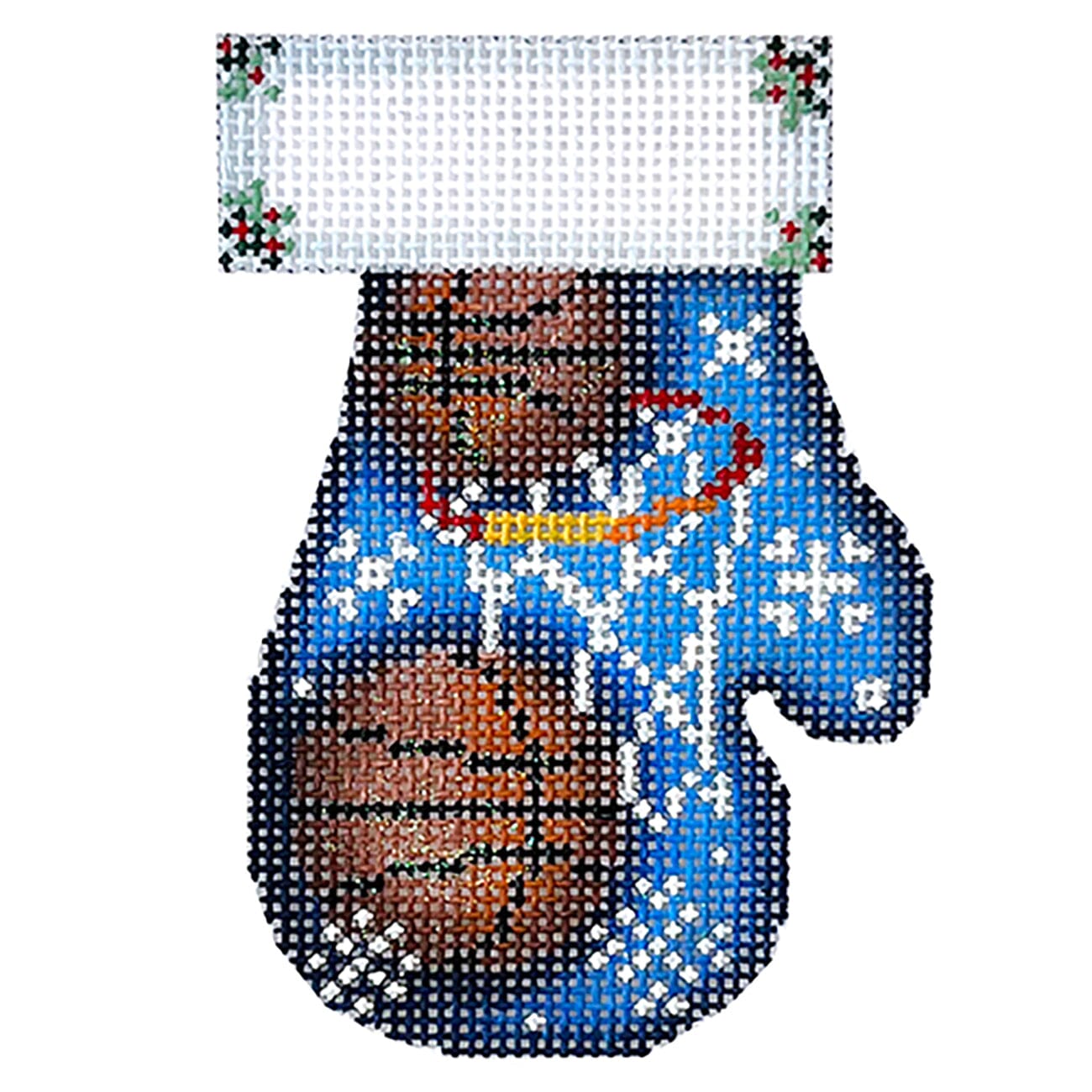 Basketball Mitten Printed Canvas Two Sisters Needlepoint - 1