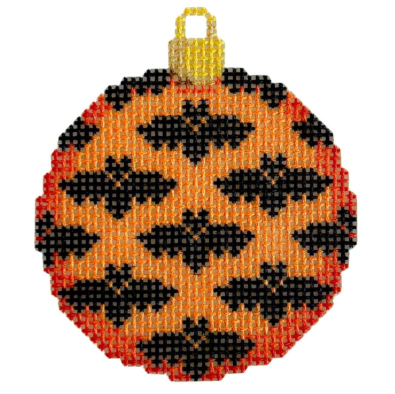 Bats Mini Ball/Orange Printed Canvas Two Sisters Needlepoint