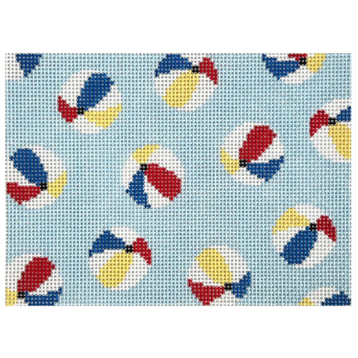 Beach Balls Rectangle Painted Canvas Love MHB Studio - 1