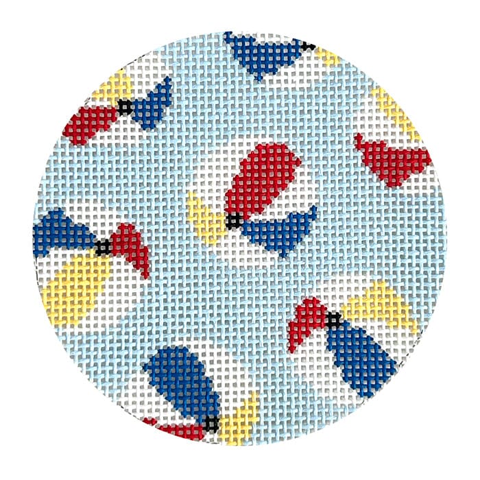 Beach Balls Round Painted Canvas Love MHB Studio - 1