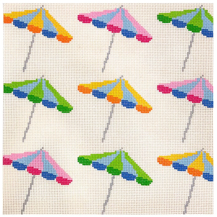 Beach Umbrella Square 10x10 Painted Canvas Atlantic Blue Canvas - 1