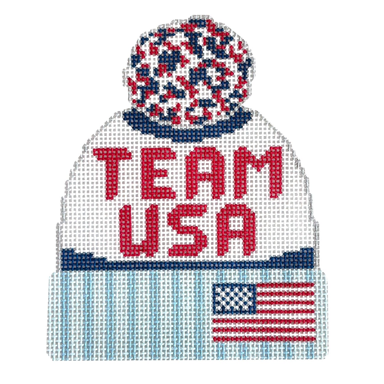 Beanie Team USA Painted Canvas Lauren Bloch Designs - 1