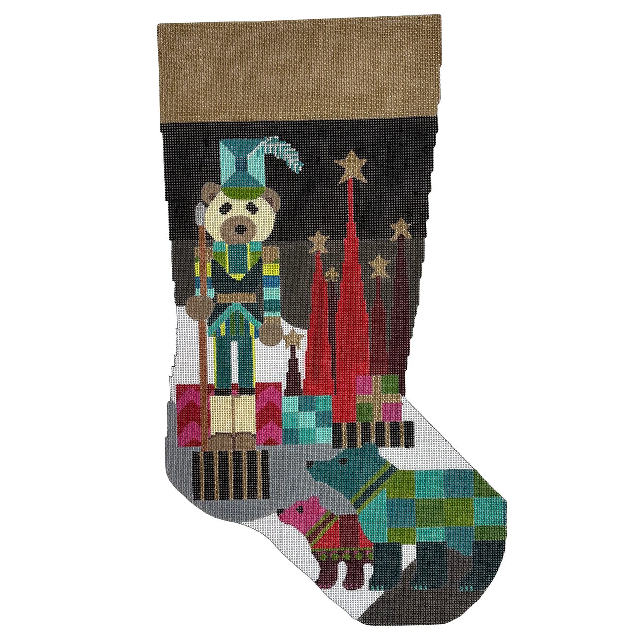 Bearing Gifts Stocking Painted Canvas Melissa Prince Designs - 1