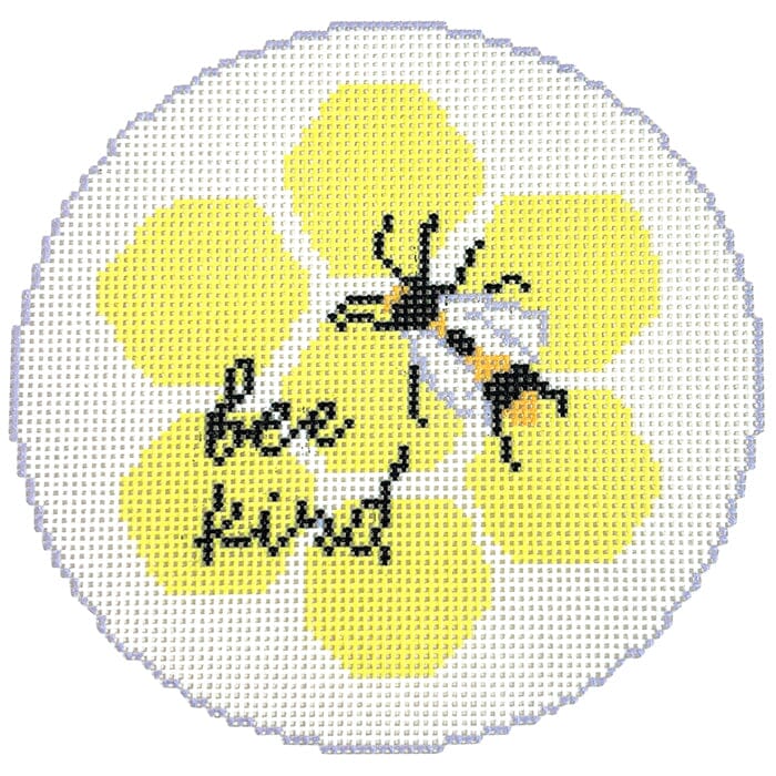 Bee Kind Round Painted Canvas KCN Designers