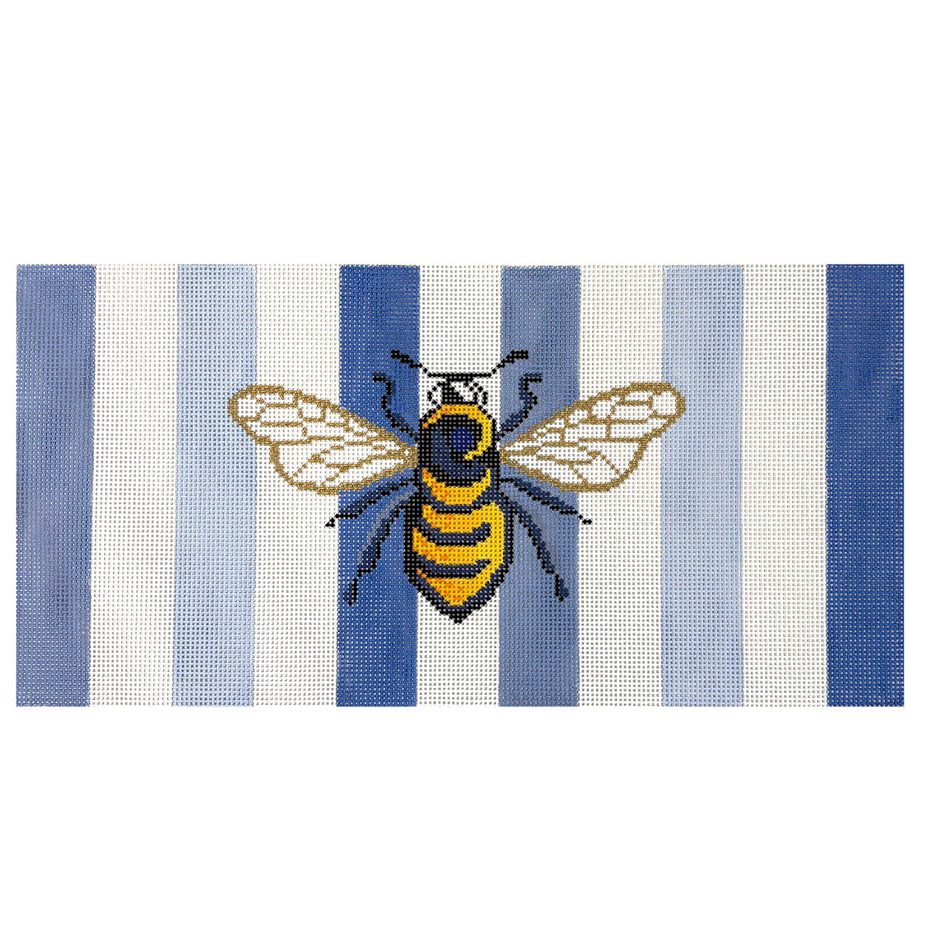 Bee with Stripe Painted Canvas Blueberry Point Canvas - 1