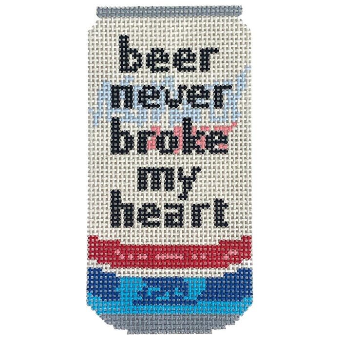 Beer Can Beer Never Broke My Heart Painted Canvas Atlantic Blue Canvas - 1