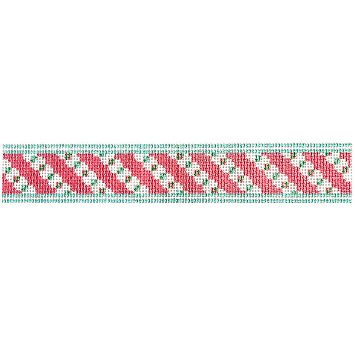 Belgravia Pink Key Fob Painted Canvas Wipstitch Needleworks - 1