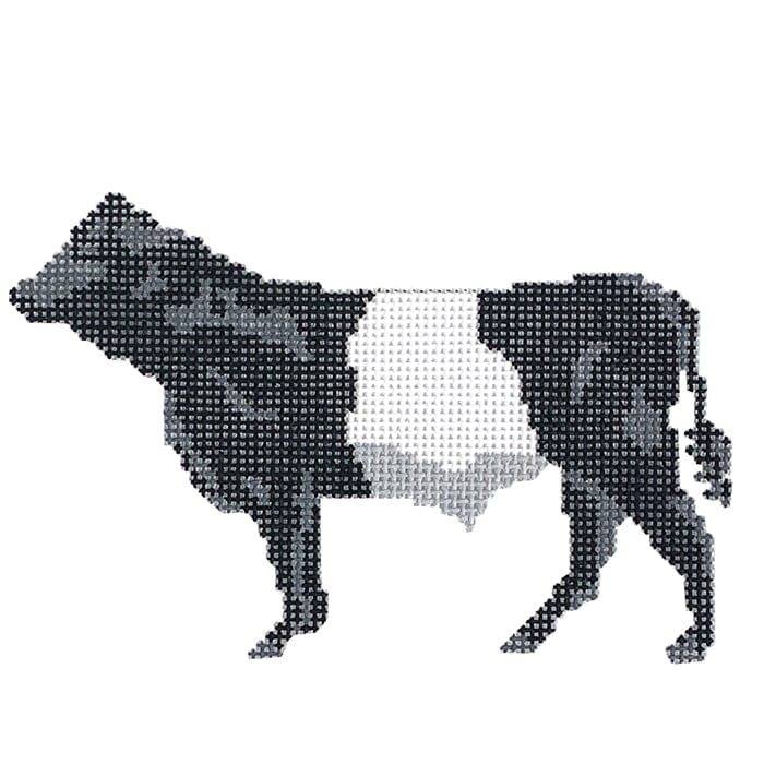 Belted Galloway Cow Printed Canvas PIP & Roo - 1