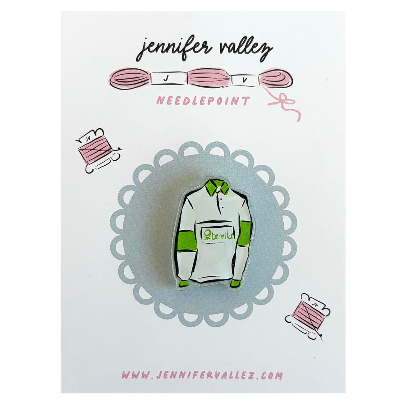 Benetton Rugby Acrylic Needle Minder Accessories Jennifer Vallez Needlepoint - 1