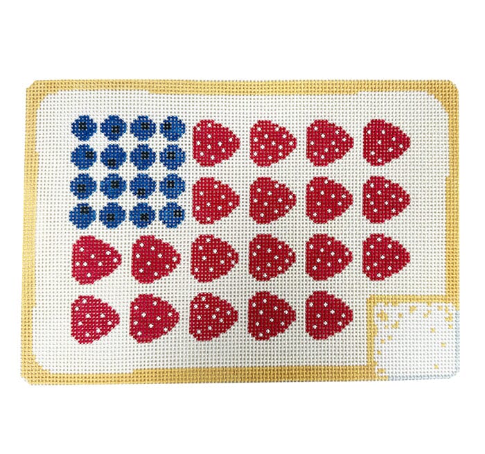 Berry Flag Cake Clutch Painted Canvas Rachel Donley - 1
