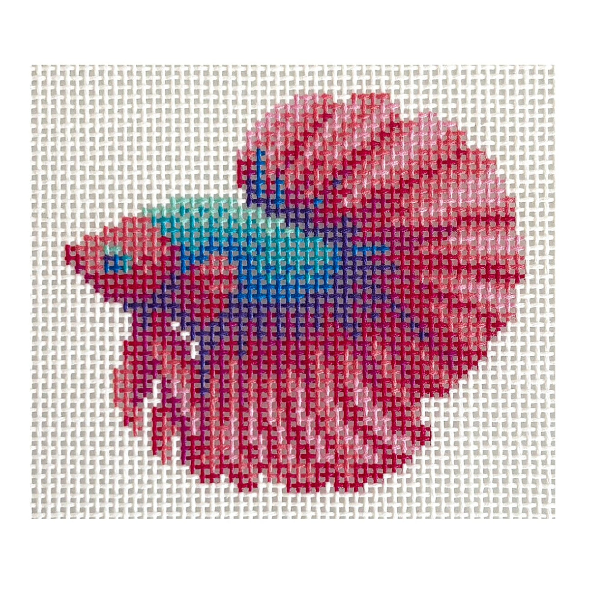 Betta Fish Painted Canvas Lucky Lotus Needlepoint - 1