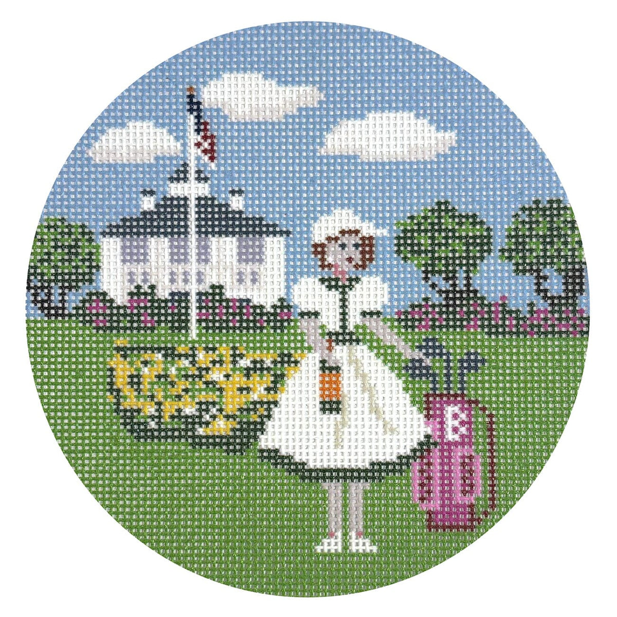 Betty Loves the Masters Round Printed Canvas The Gingham Stitchery - 1