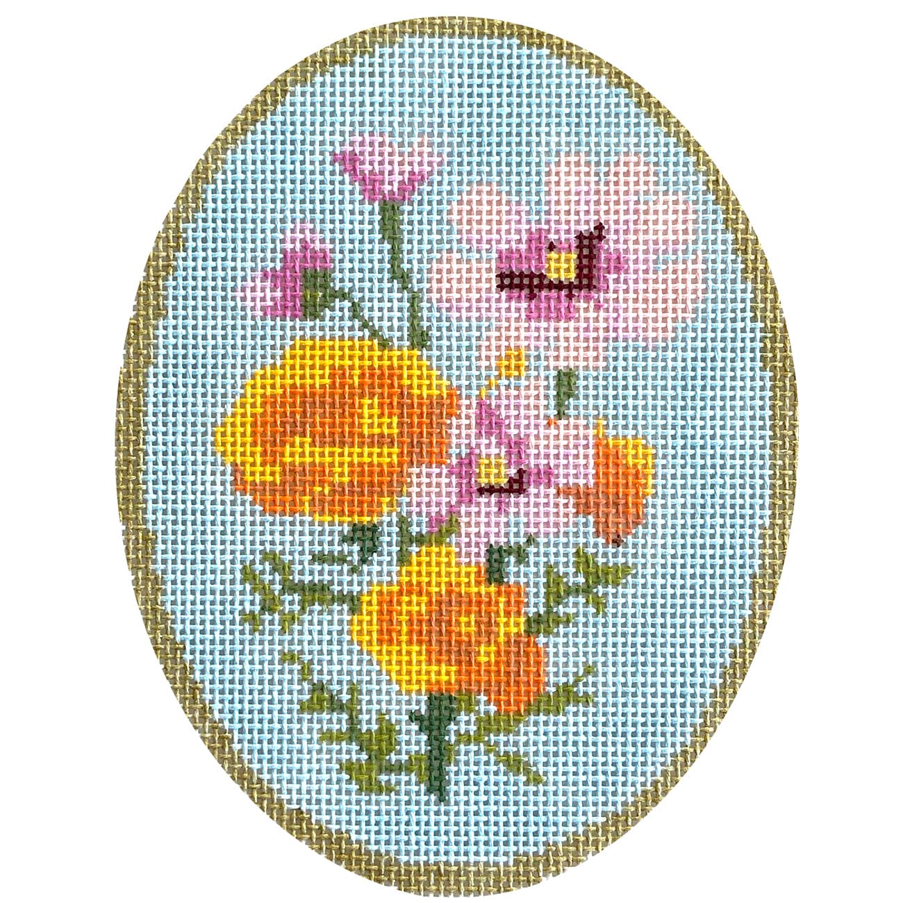 Birth Flowers: October Painted Canvas Atlantic Blue Canvas