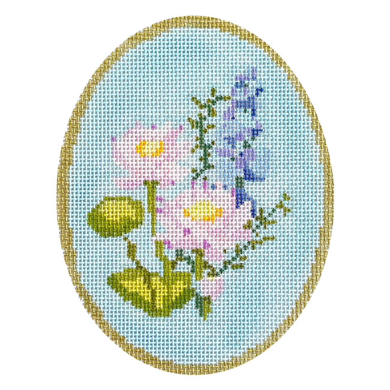 Birth Flowers: September Painted Canvas Atlantic Blue Canvas