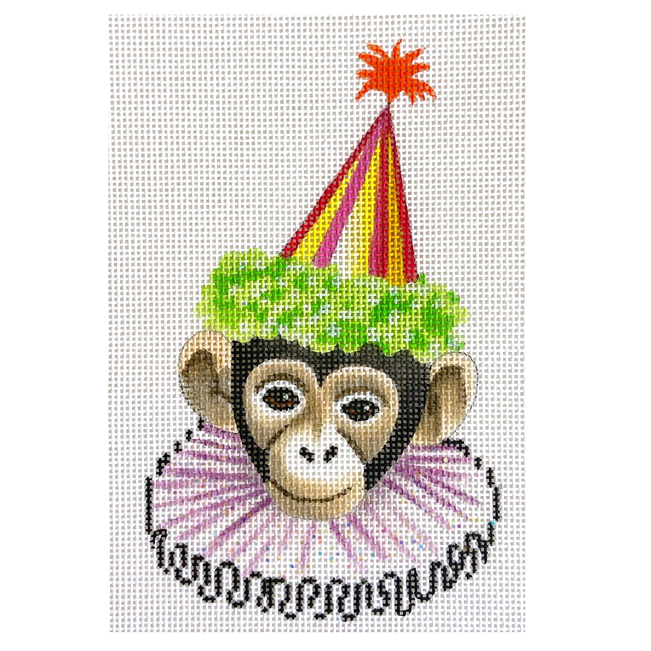 Birthday Baby Monkey Head Painted Canvas Colors of Praise