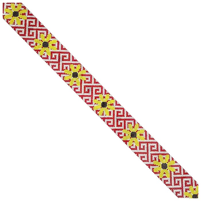 Black Eyed Susan Belt on Red Painted Canvas Kristine Kingston - 1