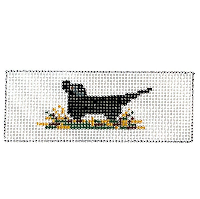 Black Lab in Grass Key Chain Painted Canvas The Meredith Collection
