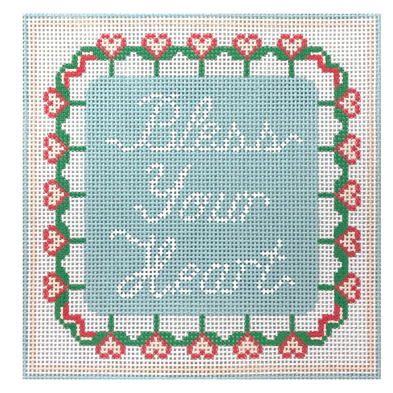 Bless Your Heart Square Painted Canvas Atlantic Blue Canvas - 1