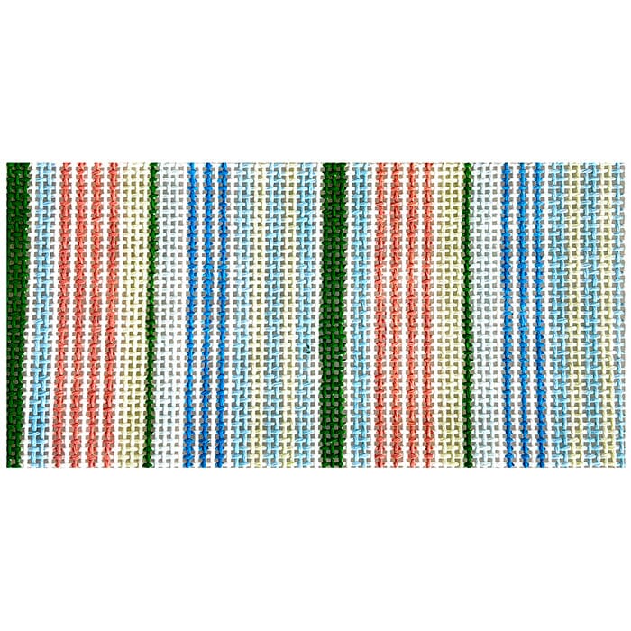 Blue and Green Candy Stripes on 13 Painted Canvas Chris Lewis Distributing - 1