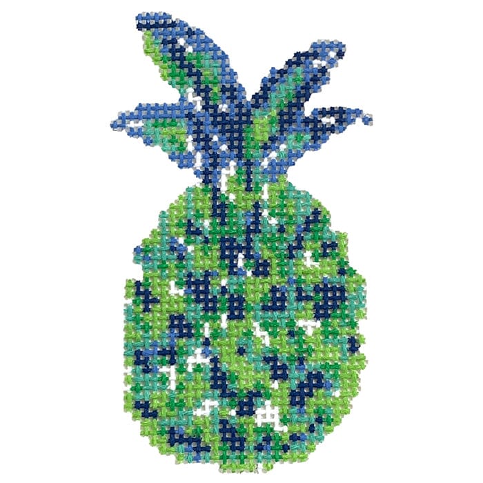 Blue and Green Pineapple Painted Canvas KCN Designers - 1