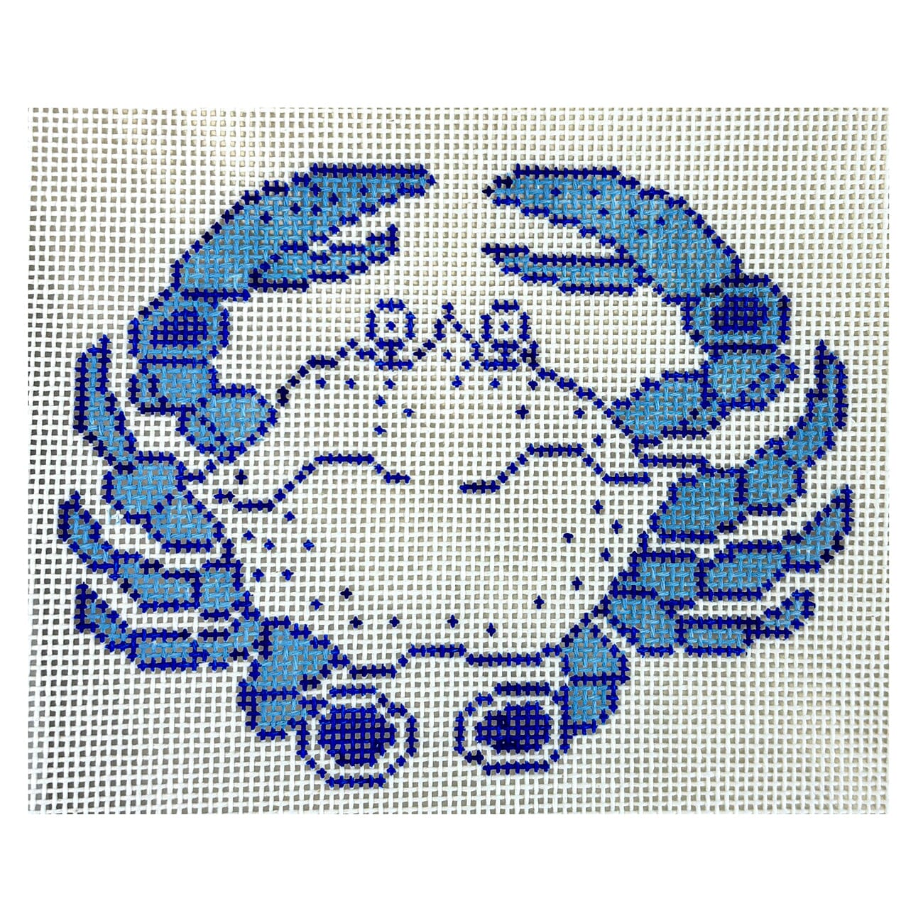 Blue and White Crab Painted Canvas The Meredith Collection - 1
