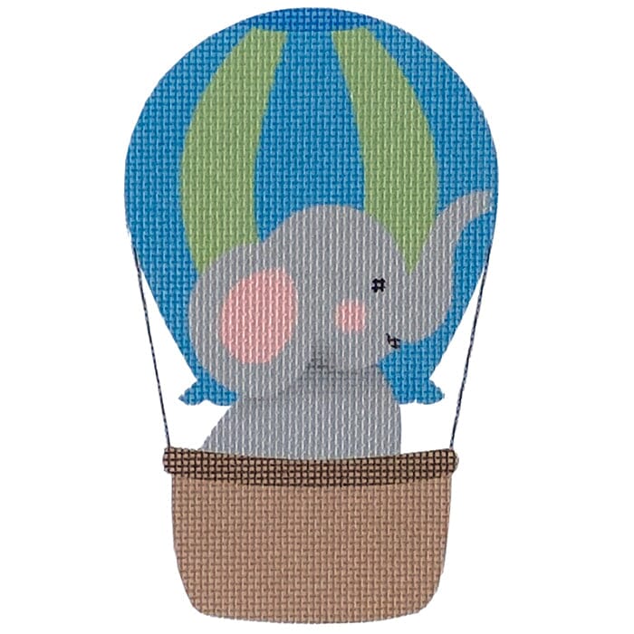 Blue Balloon Critter Elephant Printed Canvas Pepperberry Designs - 1