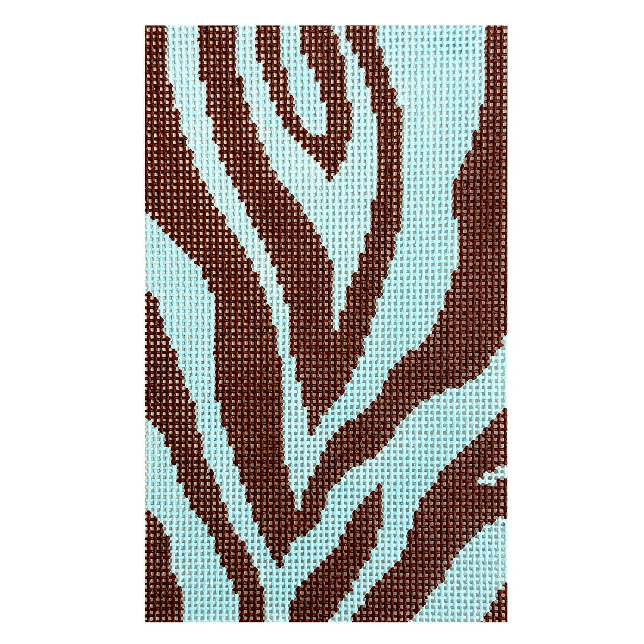 Blue / Brown Tiger Stripes Insert Painted Canvas Lee's Needle Art Inc. - 1
