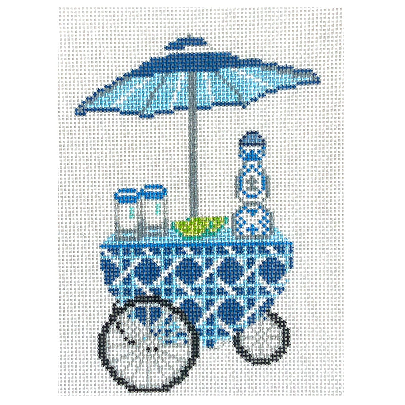 Blue Cane Tequila Cart Painted Canvas Morgan Julia Designs