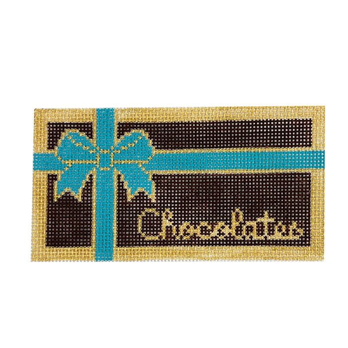 Blue Chocolate Box Present Painted Canvas Rachel Donley - 1