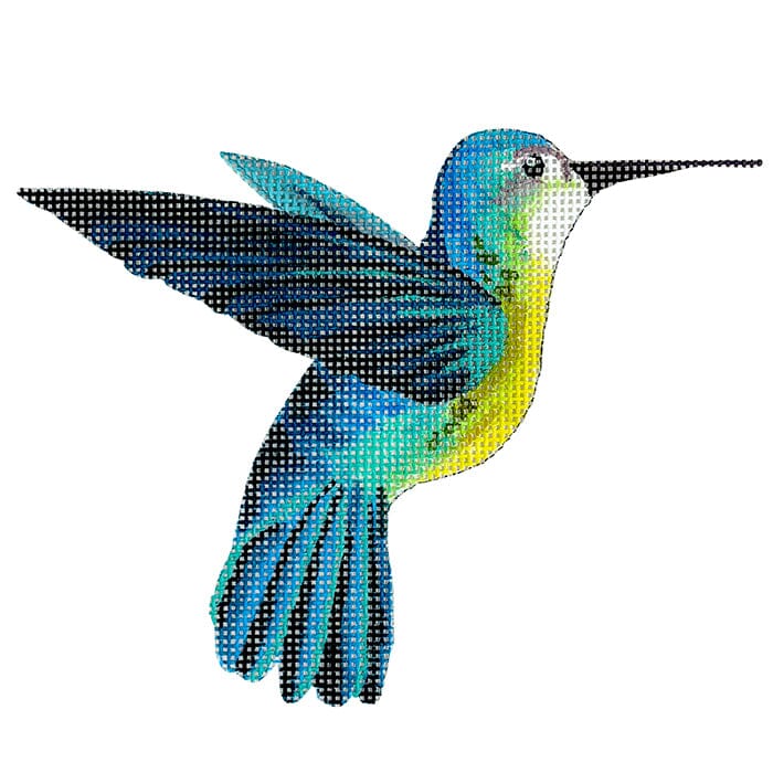 Blue Hummingbird Illustration Painted Canvas Colors of Praise - 1