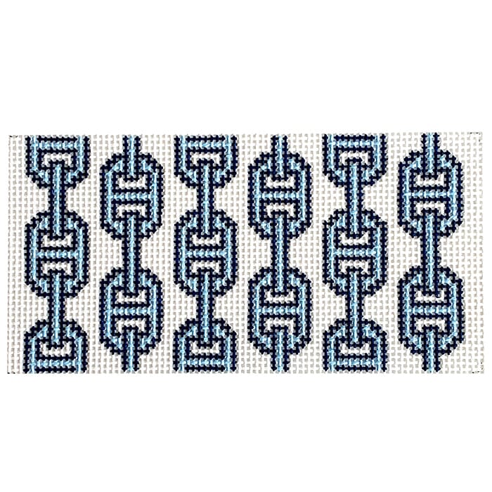 Blue Links 3x6 Insert Painted Canvas Goodpoint Needlepoint