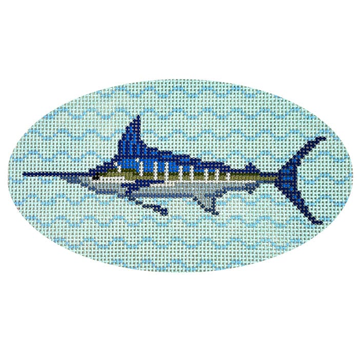 Blue Marlin Fish Series Painted Canvas Atlantic Blue Canvas - 1