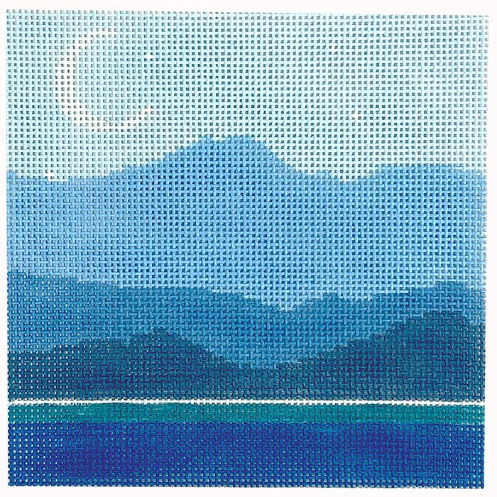 Blue Mountains Square Painted Canvas KCN Designers - 1