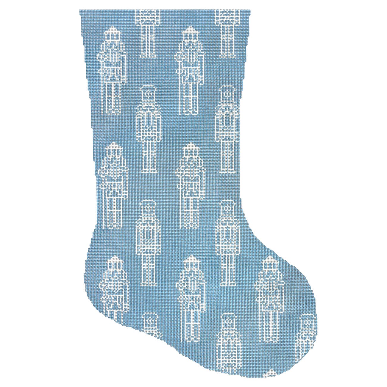 Blue Nutcracker Stocking Painted Canvas KCN Designers - 1