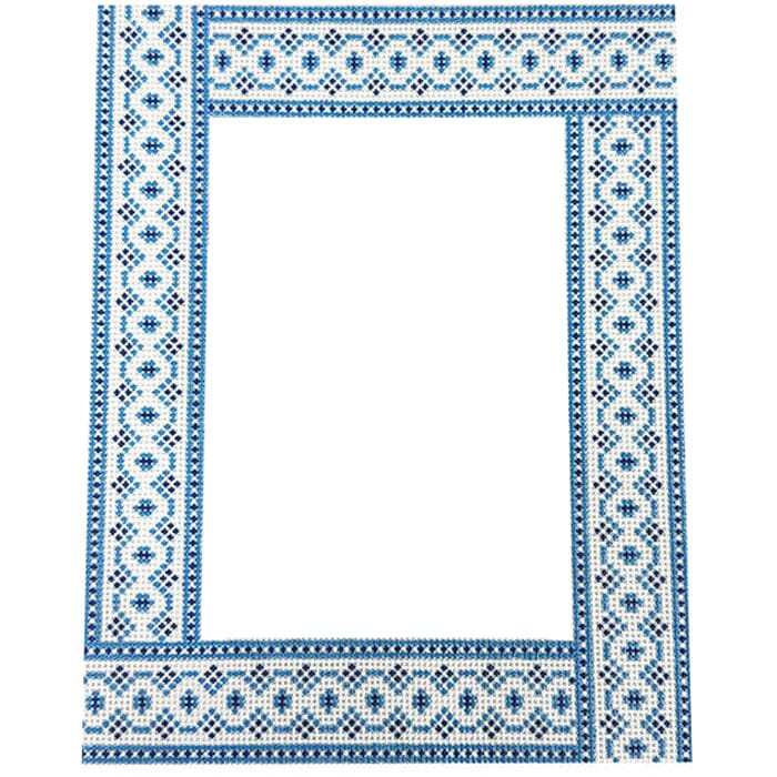 Blue Provence Frame Painted Canvas Anne Fisher Needlepoint LLC