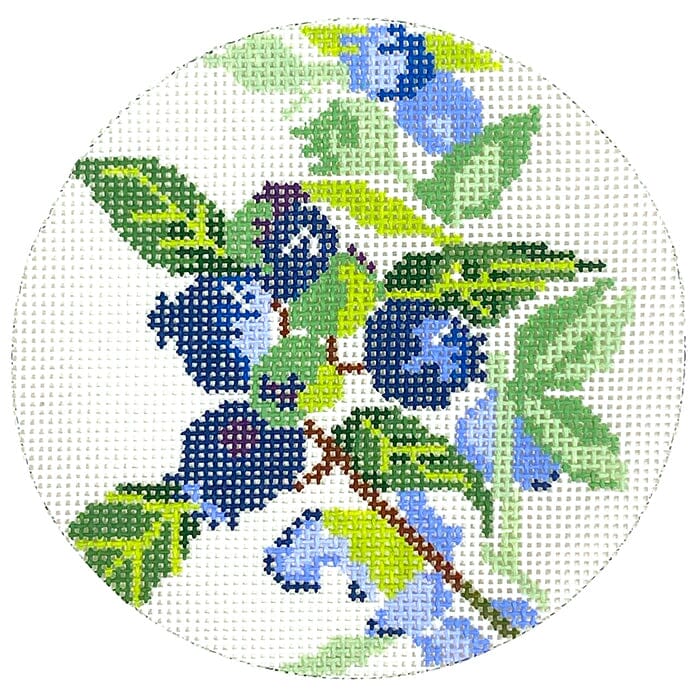 Blueberry 4" Round Painted Canvas Blueberry Point Canvas - 1
