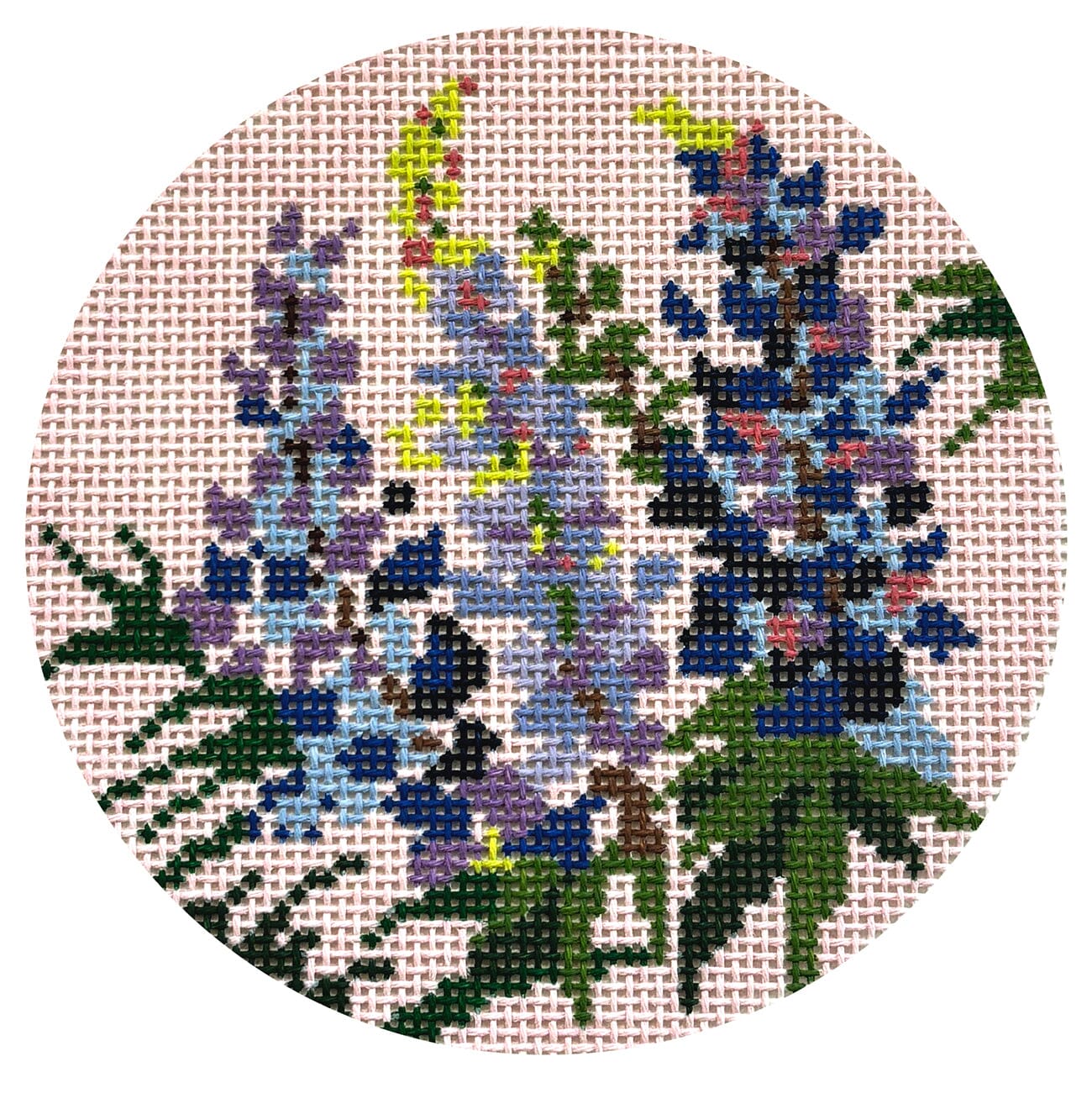 Bluebonnet 4" Round Painted Canvas Blueberry Point Canvas - 1