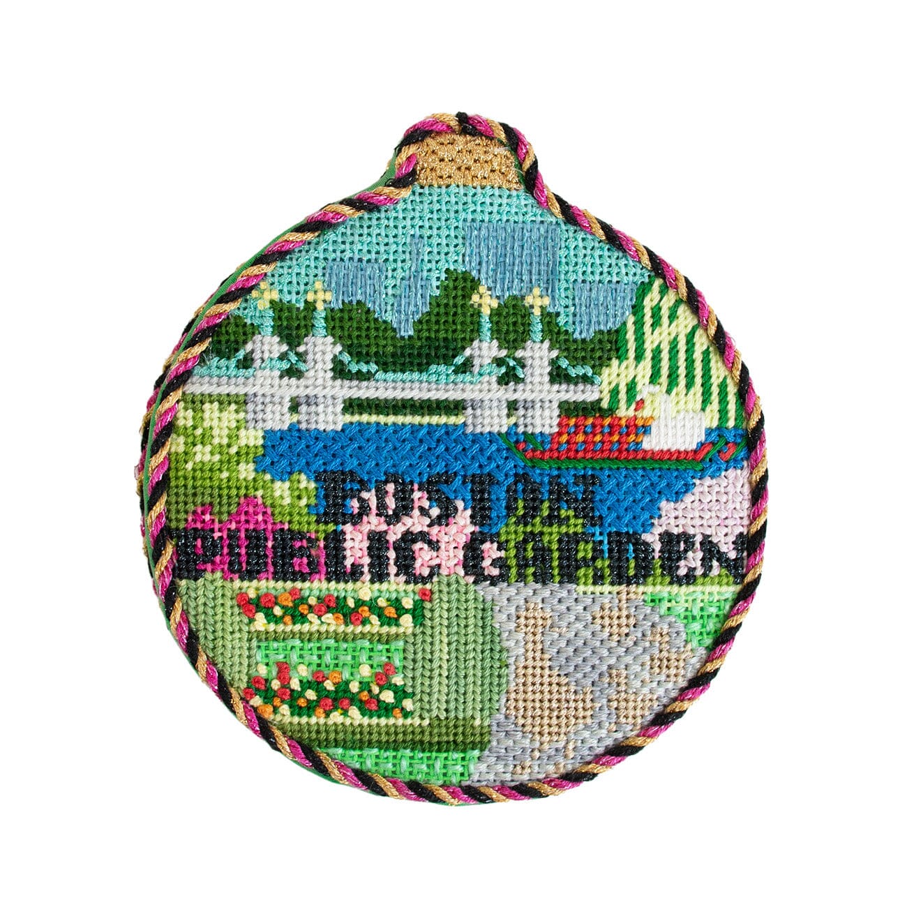 Boston Public Garden with Stitch Guide Painted Canvas Kirk & Bradley - 2