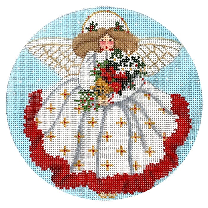 Bouquet Angel Round Painted Canvas Melissa Shirley Designs - 1