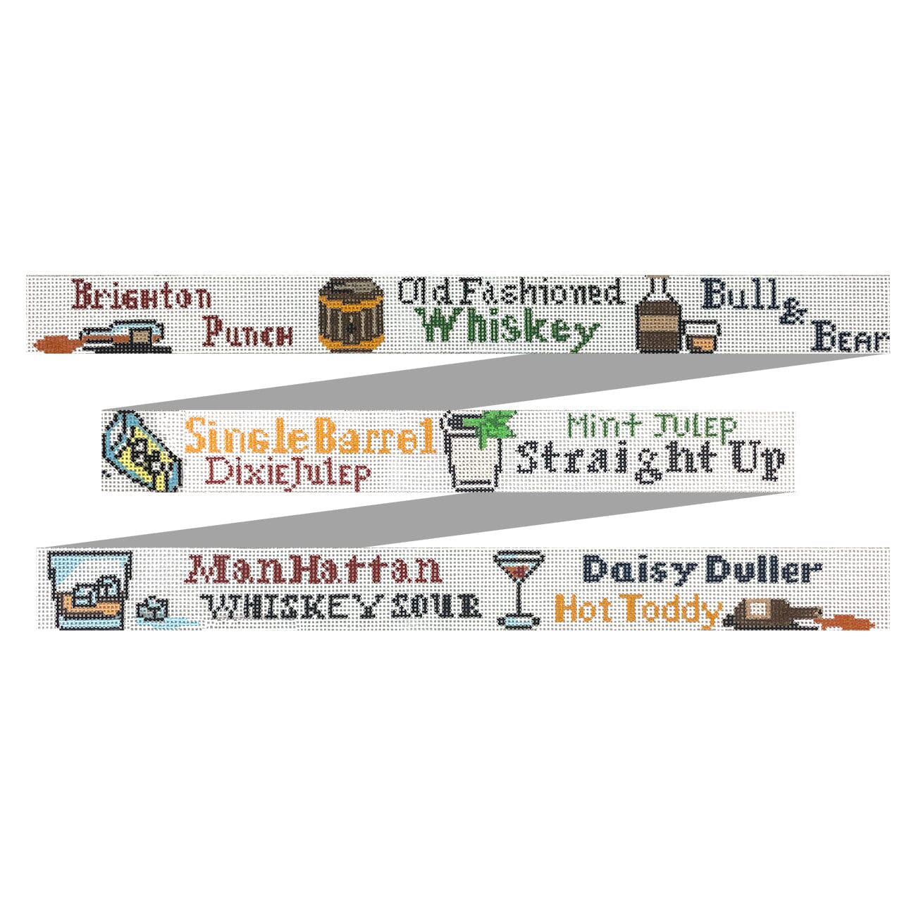 Bourbon Drinks Belt Painted Canvas The Meredith Collection - 1