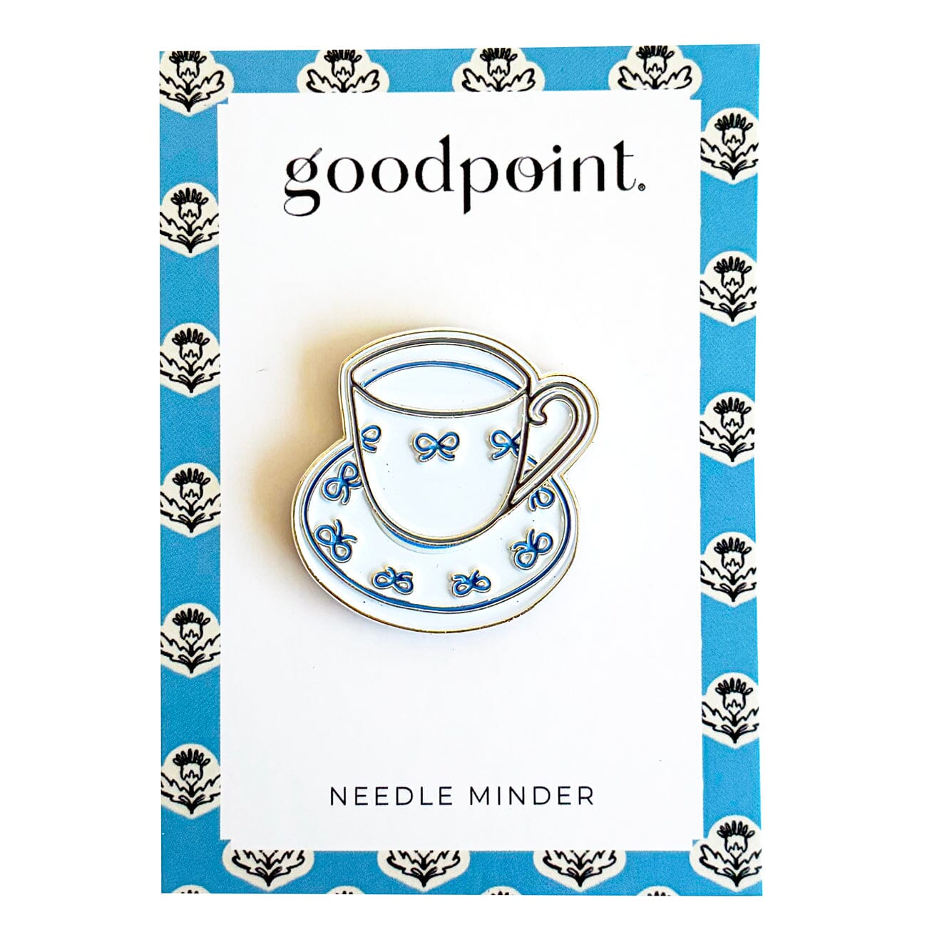 Bow Teacup Needleminder Accessories Goodpoint Needlepoint - 1