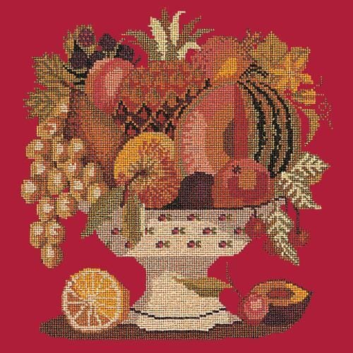 Bowl of Fruit Needlepoint Kit Kits Elizabeth Bradley Design Bright Red