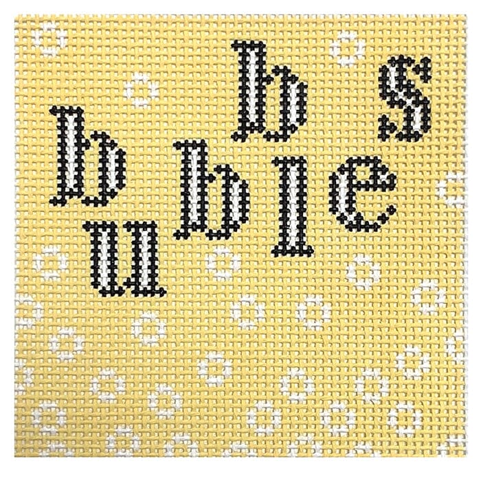 Bubbles 4" Square Painted Canvas Love MHB Studio - 1