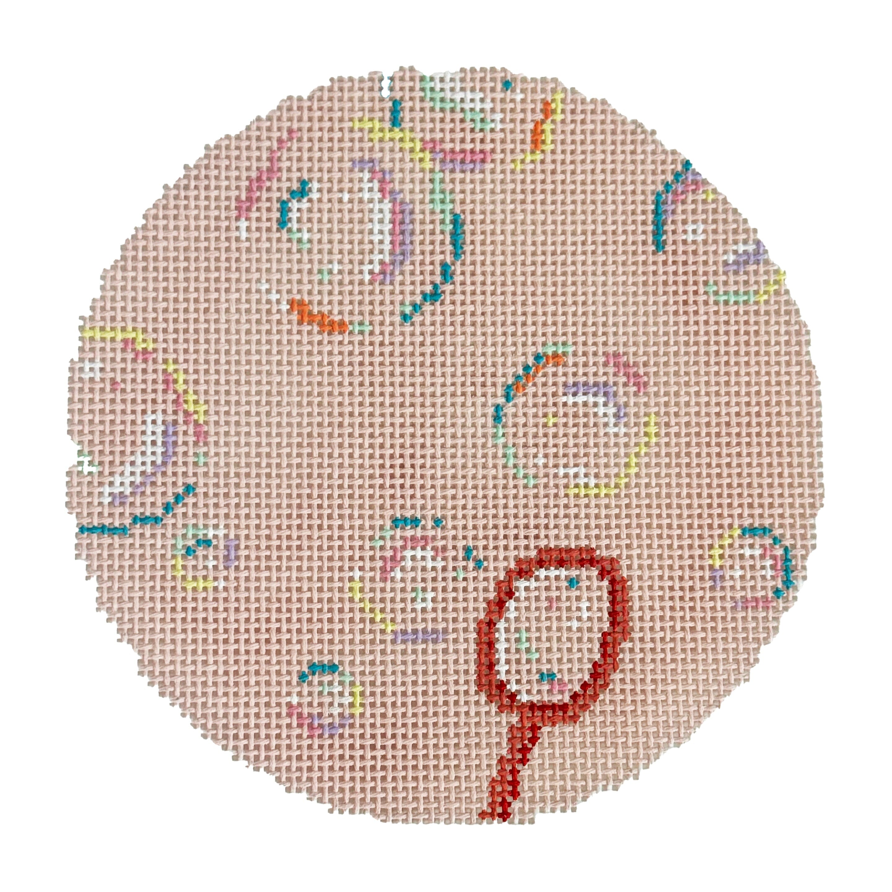 Bubbles Ornament with Wand Painted Canvas The Gingham Stitchery - 1