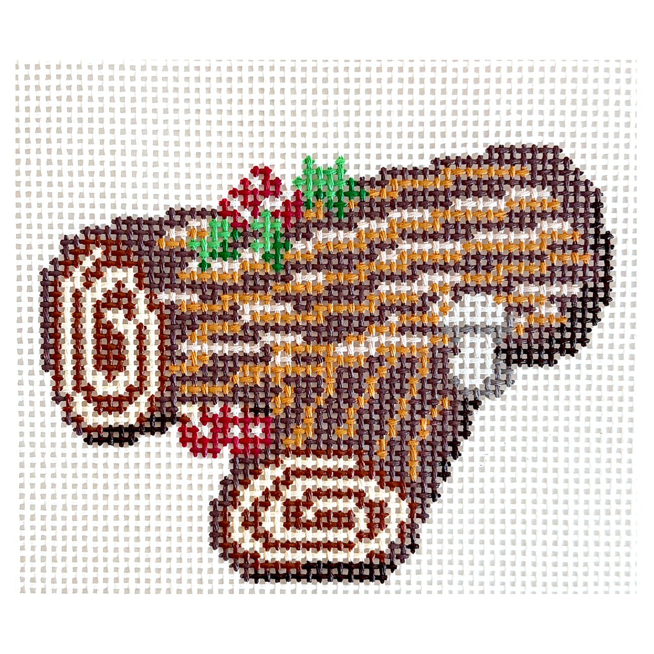 Buche de Noel Painted Canvas Bateswood Needlepoint - 1