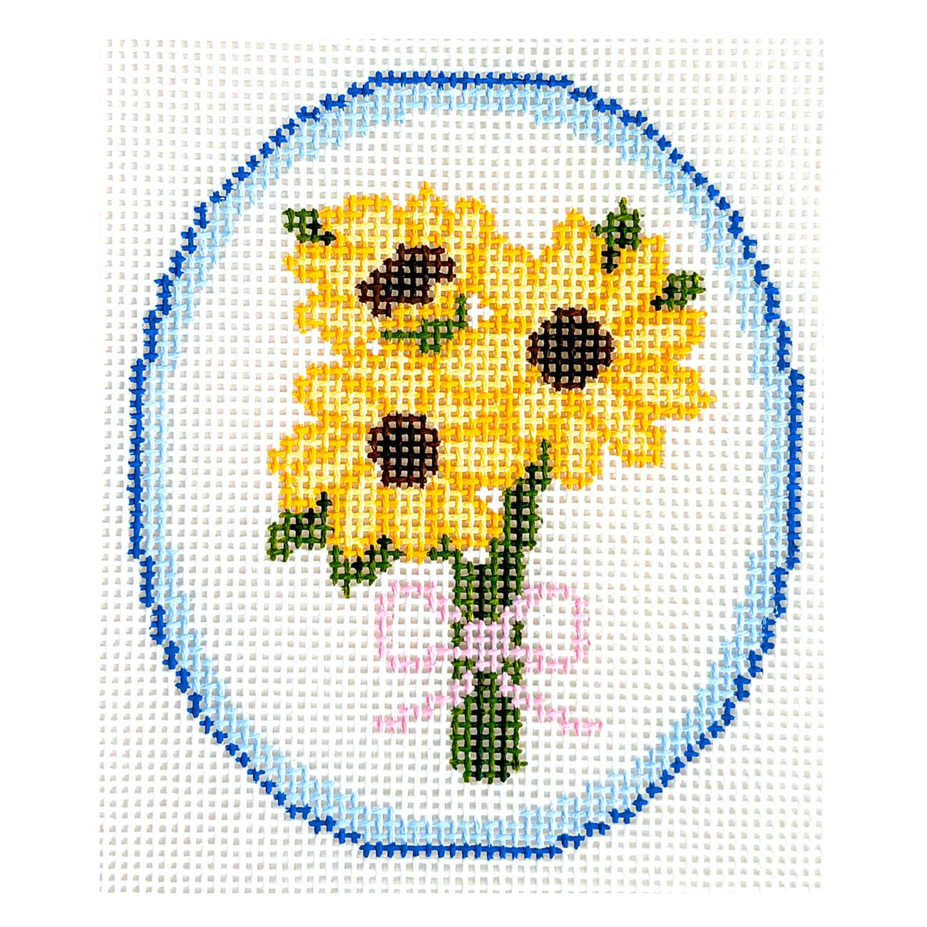Bunch of Sunflowers Painted Canvas Dogwood Needlepoint - 1